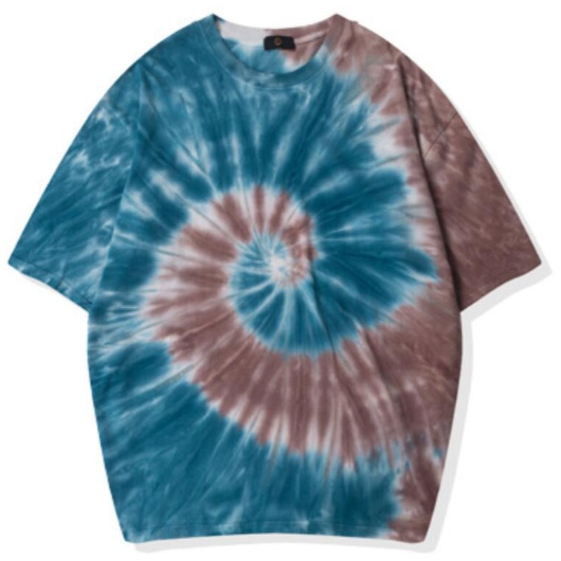

lovely Leisure O Neck Tie-dye Blue T-shirt