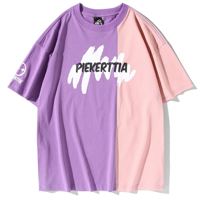 

lovely Casual O Neck Patchwork Purple T-shirt