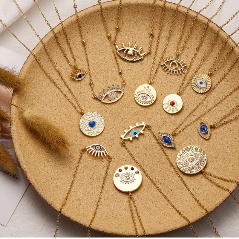 

lovely Trendy Eye Blue Necklace