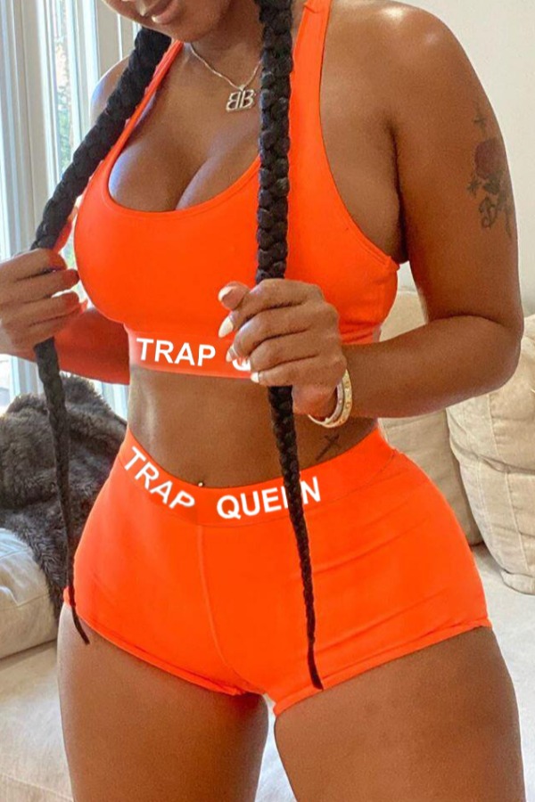 orange plus size swimwear