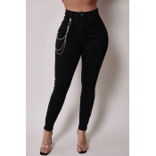 Lovely Casual Skinny Black Jeans
