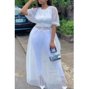 Lovely Stylish See-through White Blouse