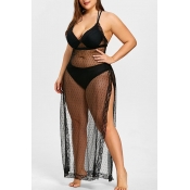 Lovely Sexy See-through Black Plus Size Babydolls