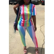LW Rainbow Striped Pants Set