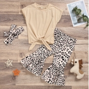 lovely Casual Print Beige Girl Two-piece Pants Set