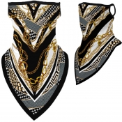 Lovely Sportswear Print Gold Face Mask