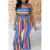 lovely Trendy Striped Multicolor One-piece Jumpsui