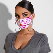 Lovely Casual Print Light Pink Face Mask