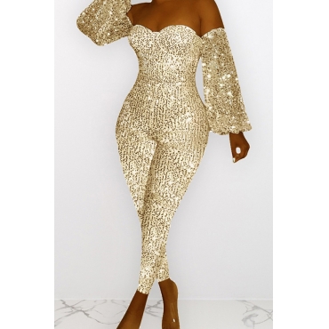 gold sequin one piece
