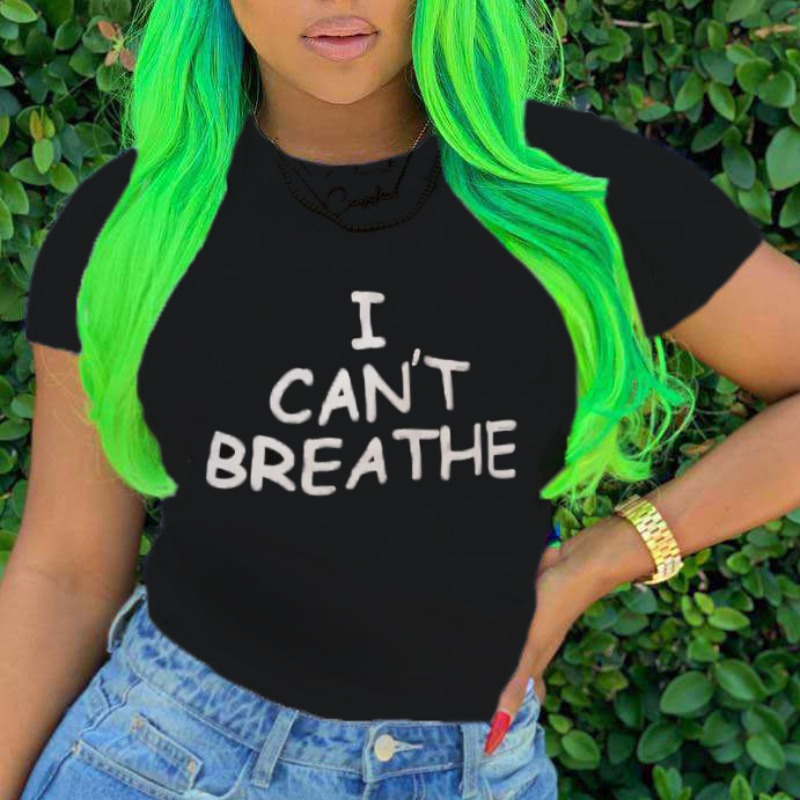 

lovely Street O Neck Letter Print Black T-shirt