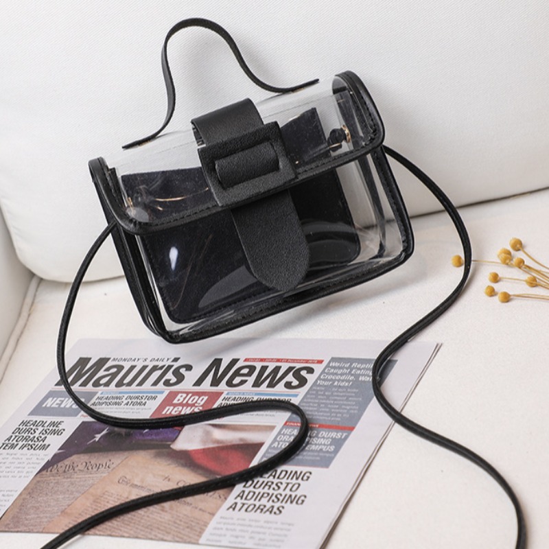 

lovely Casual See-through Black Messenger Bag