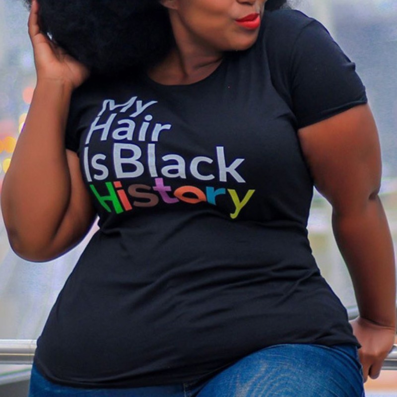 

lovely Casual Letter Print Black Plus Size T-shirt