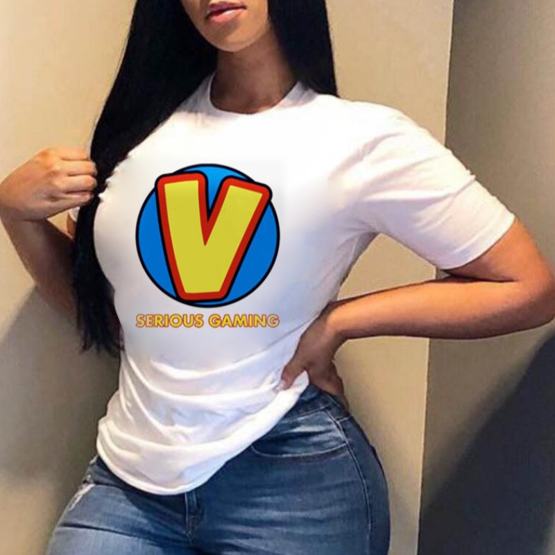 

lovely Casual O Neck Print White T-shirt