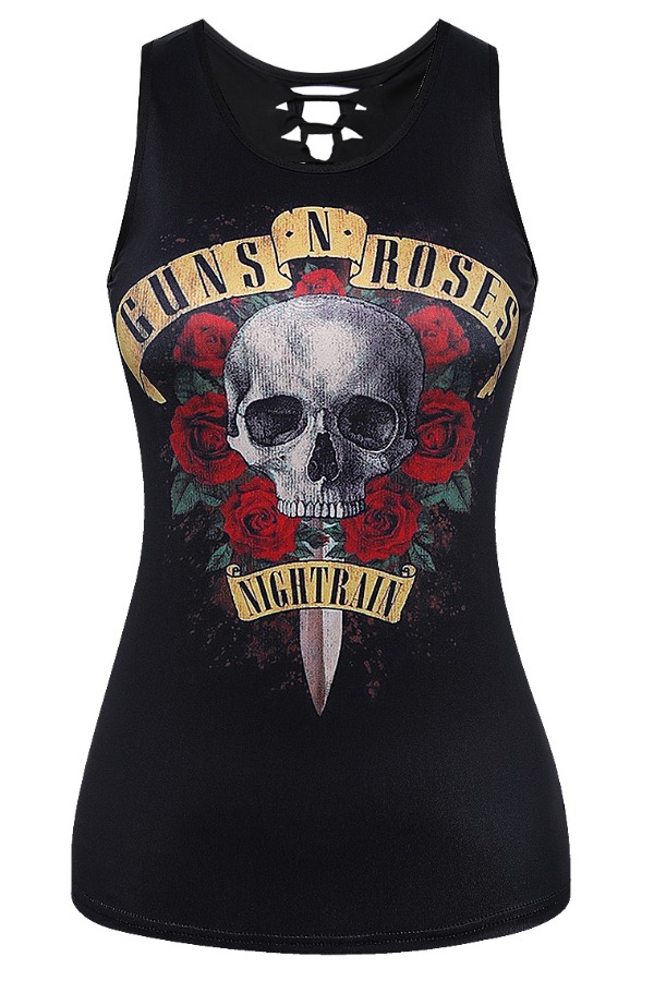 

lovely Casual Print Black Camisole