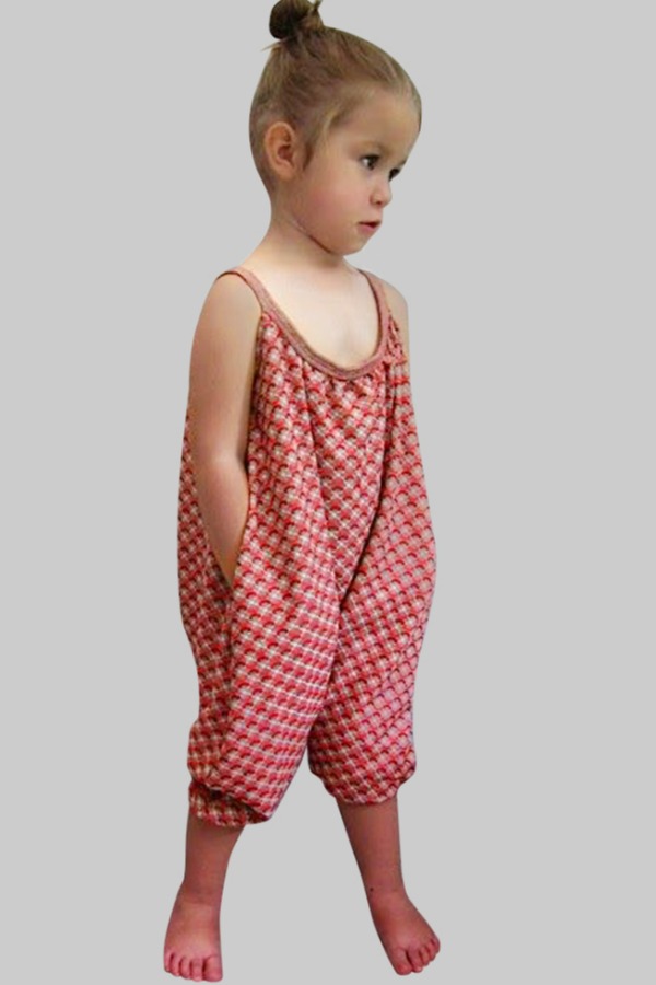 

lovely Trendy Print Red Girl One-piece Jumpsuit