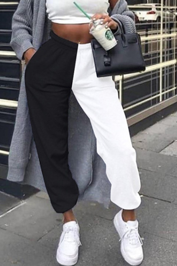 

lovely Trendy Patchwork White Pants