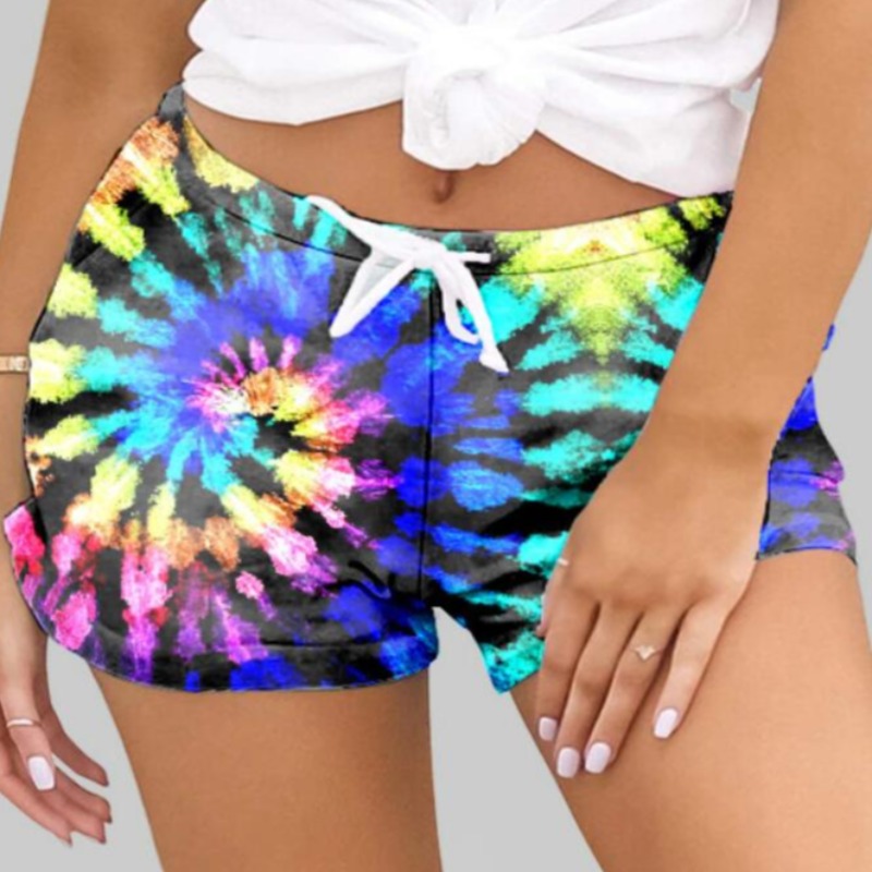 

lovely Casual Tie-dye Blue Shorts