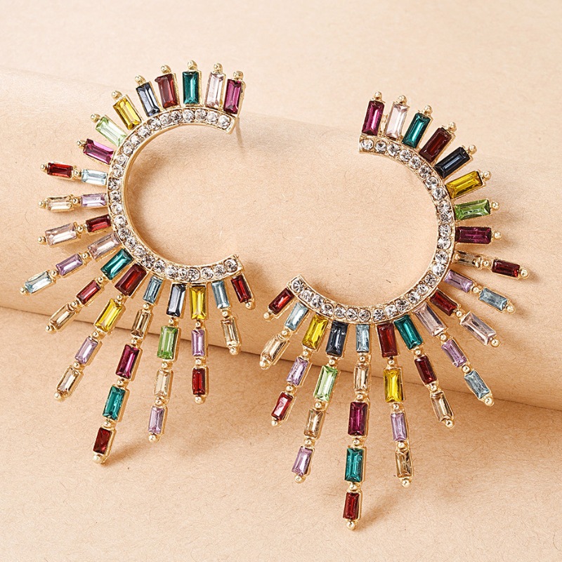 

lovely Trendy Rhinestone Decorative Multicolor Earring, Multi