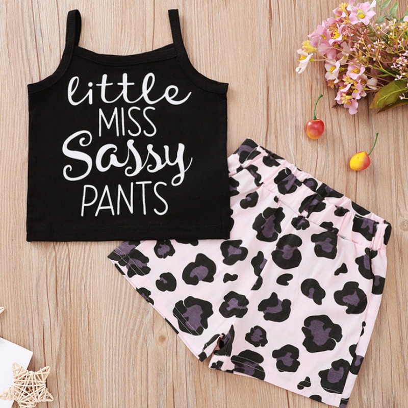 

lovely Casual Letter Print Black Girl Two-piece Shorts Set