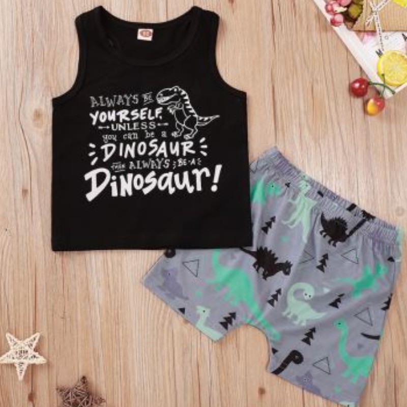 

lovely Casual Letter Print Black Boy Two-piece Shorts Set