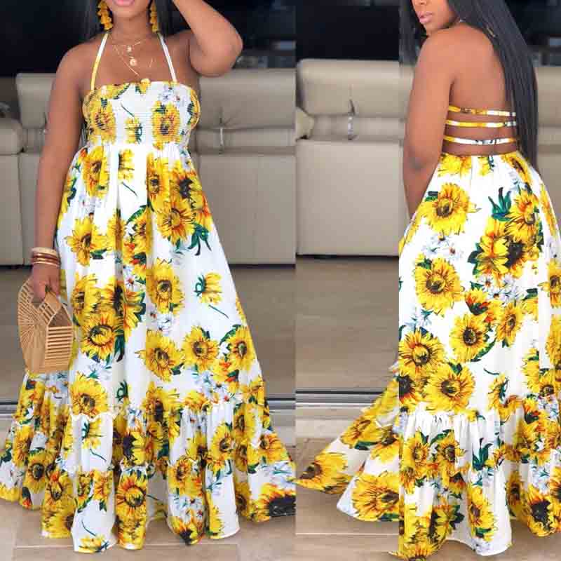 plus size sunflower maxi dress