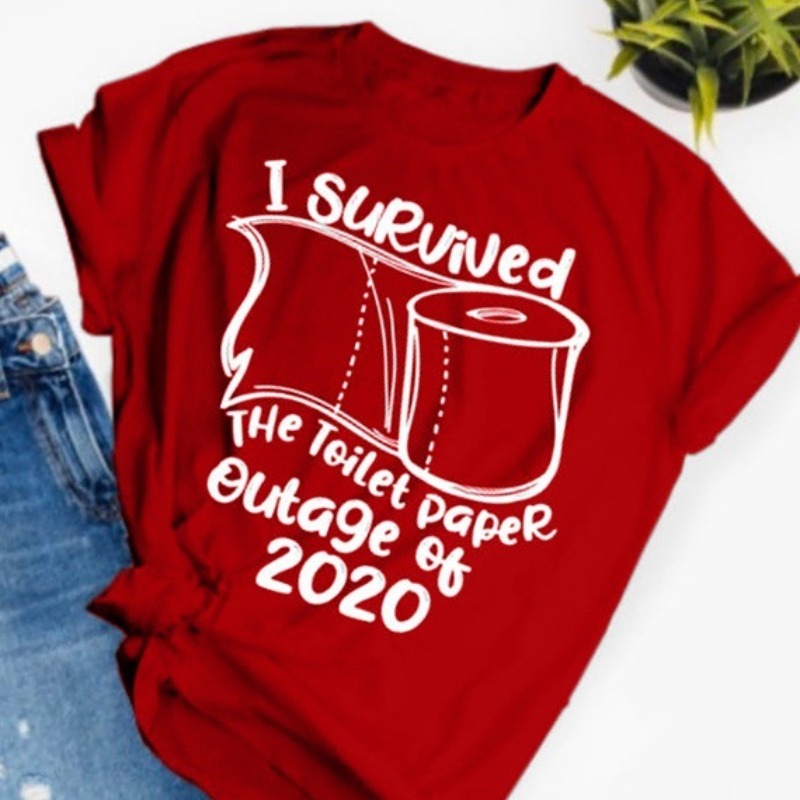 

lovely Leisure O Neck Letter Print Red T-shirt