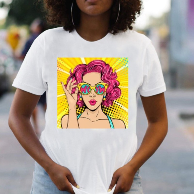 

lovely Leisure O Neck Cartoon Print Golden Yellow T-shirt