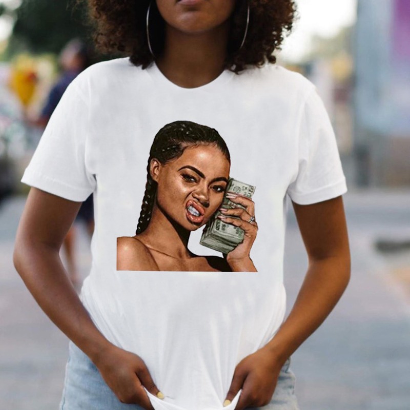 

lovely Casual O Neck Print Dark Coffee T-shirt