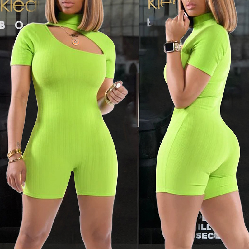 

Lovely Trendy Hollow-out Green One-piece Romper
