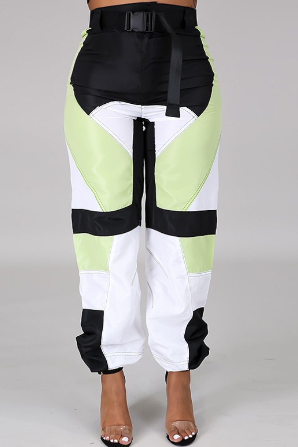 

lovely Sportswear Patchwork Black Pants