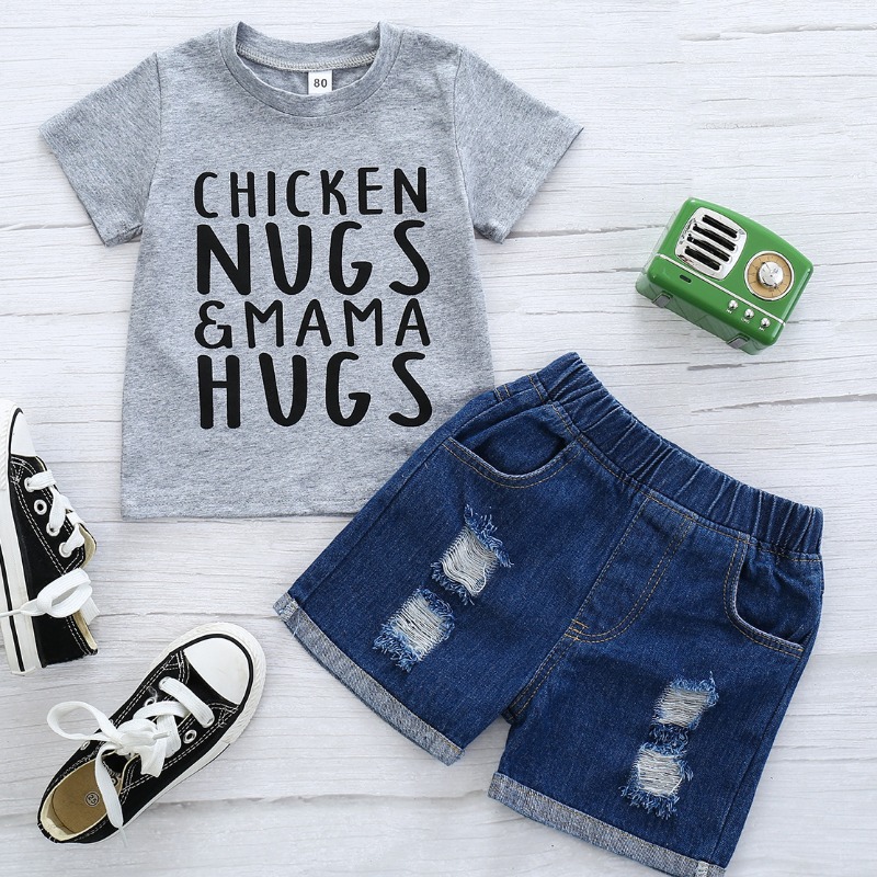 

lovely Casual O Neck Letter Print Grey Girl Two-piece Shorts Set