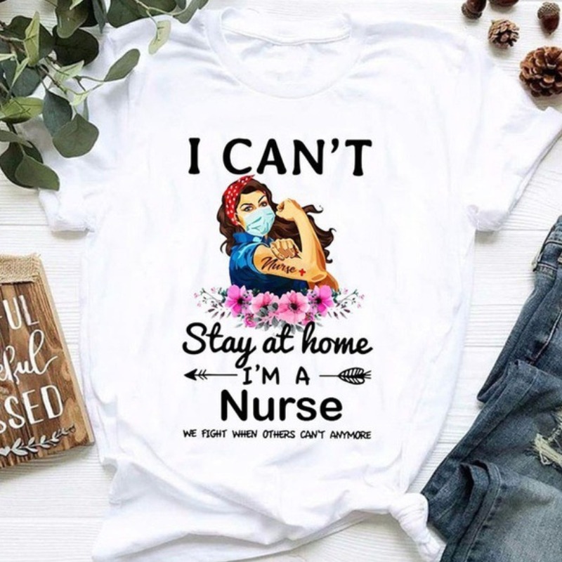 

lovely Leisure O Neck Print White T-shirt