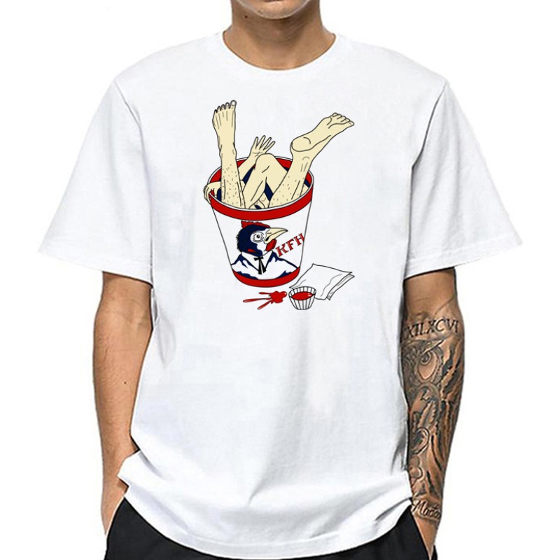 

lovely Leisure O Neck Print White T-shirt