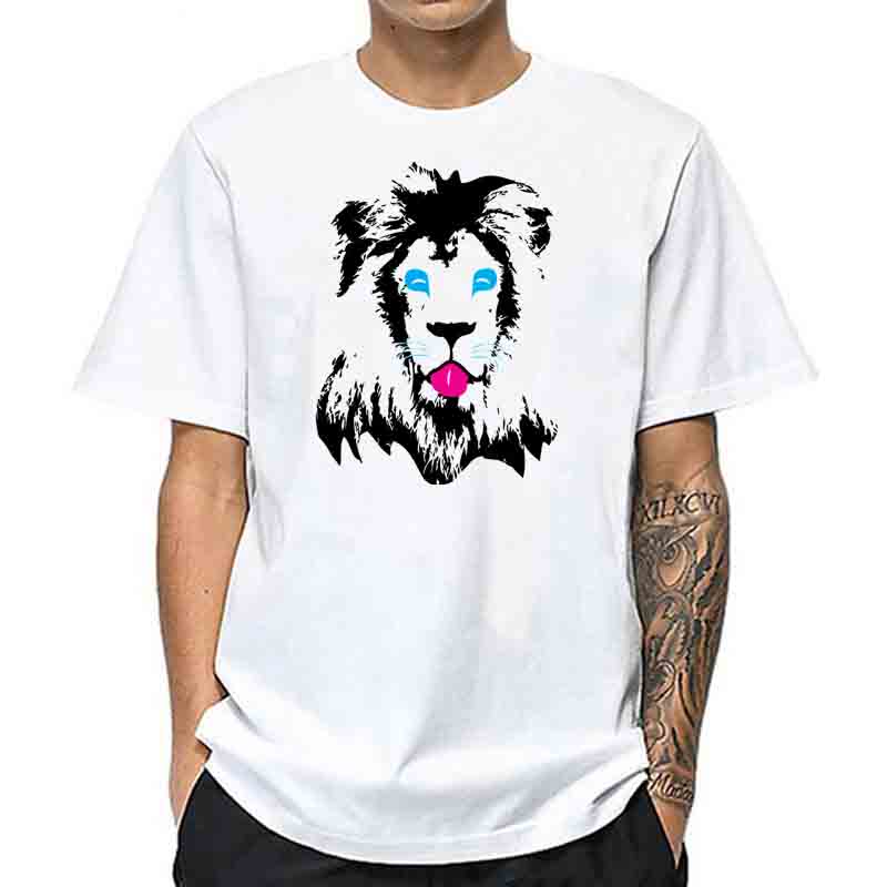

lovely Leisure O Neck Print White T-shirt