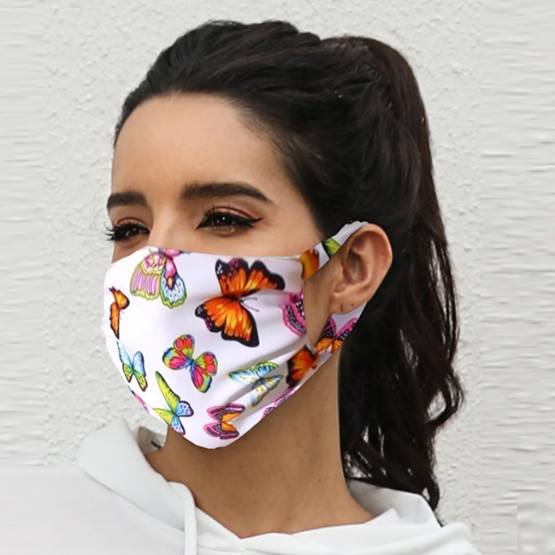 

Lovely Print White Face Mask