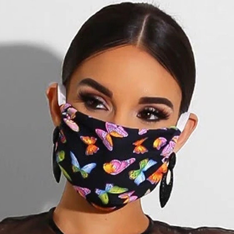 

Lovely Print Black Face Mask