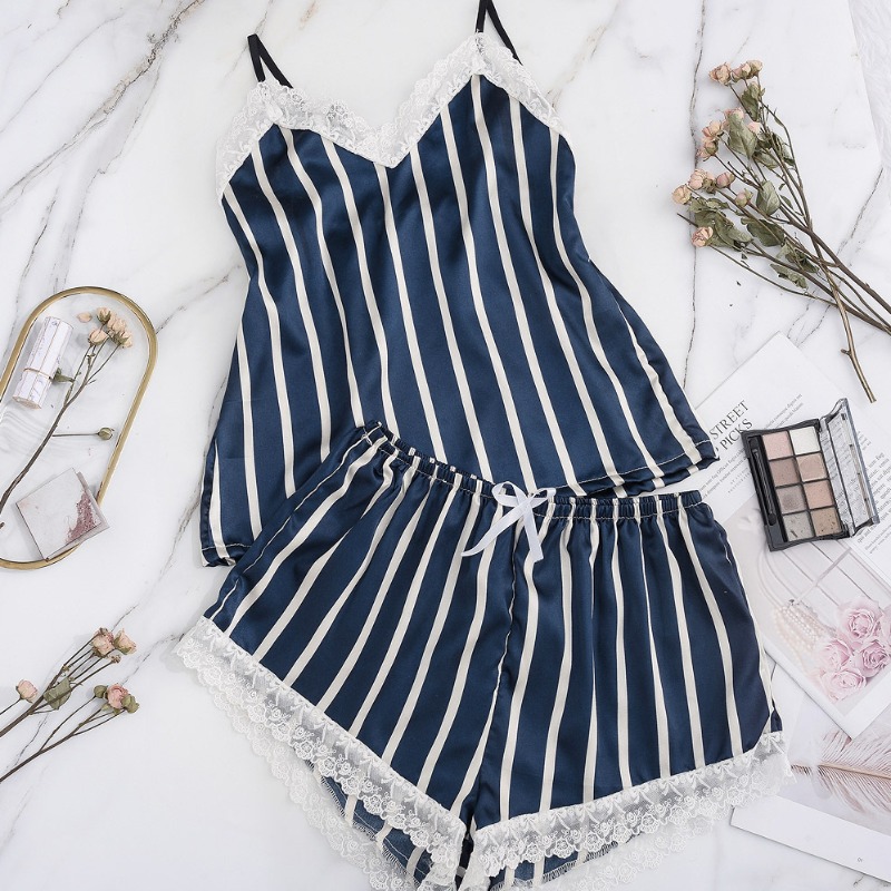 

lovely Sexy Striped Blue Sleepwear, Blue stripe