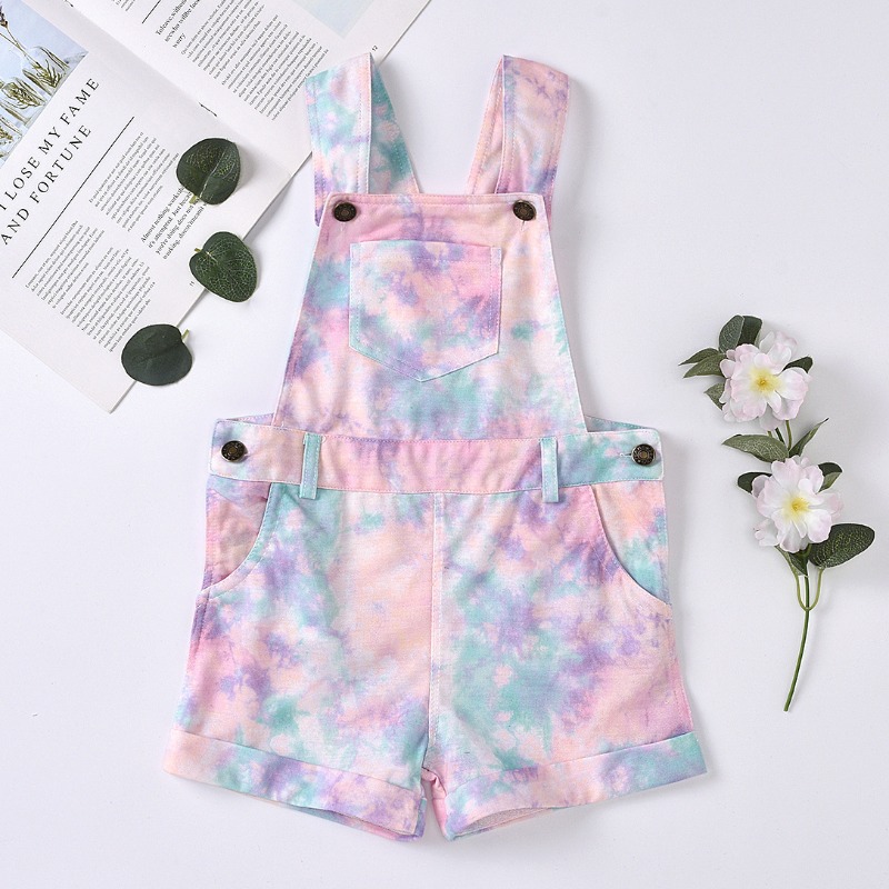 

lovely Stylish Tie-dye Multicolor Girl One-piece Romper, Multi