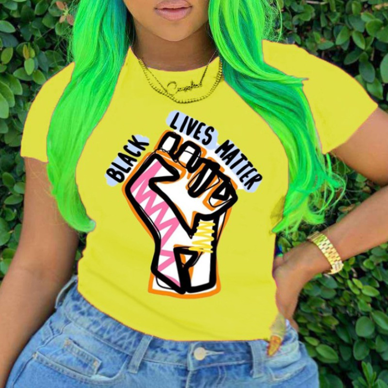 

Lovely Leisure O Neck Print Yellow Plus Size T-shirt
