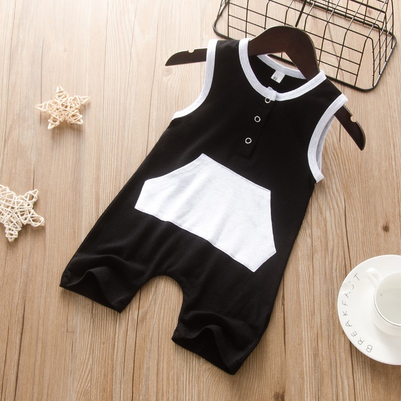 

lovely Trendy Pocket Patched Black Boy One-piece Jumpsuit