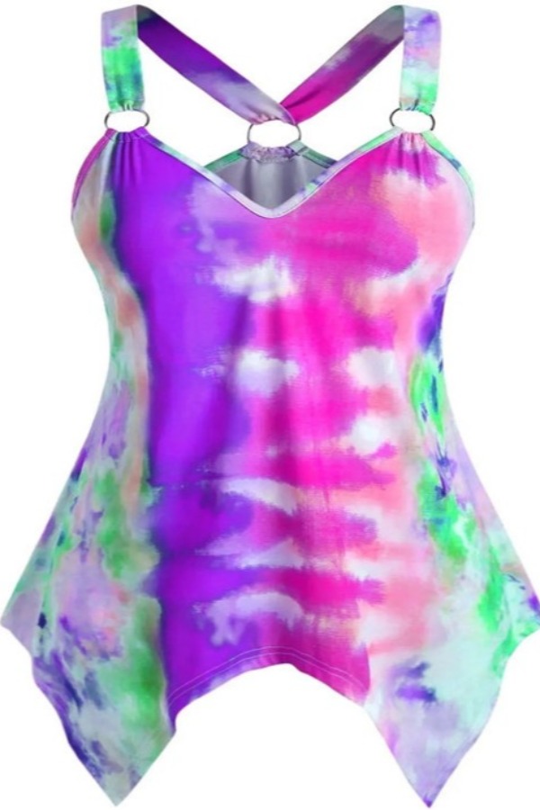 

lovely Casual Tie-dye Purple Camisole