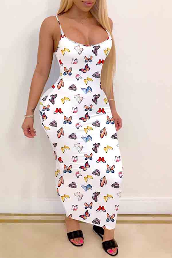 

lovely Trendy Butterfly Print White Loungewear