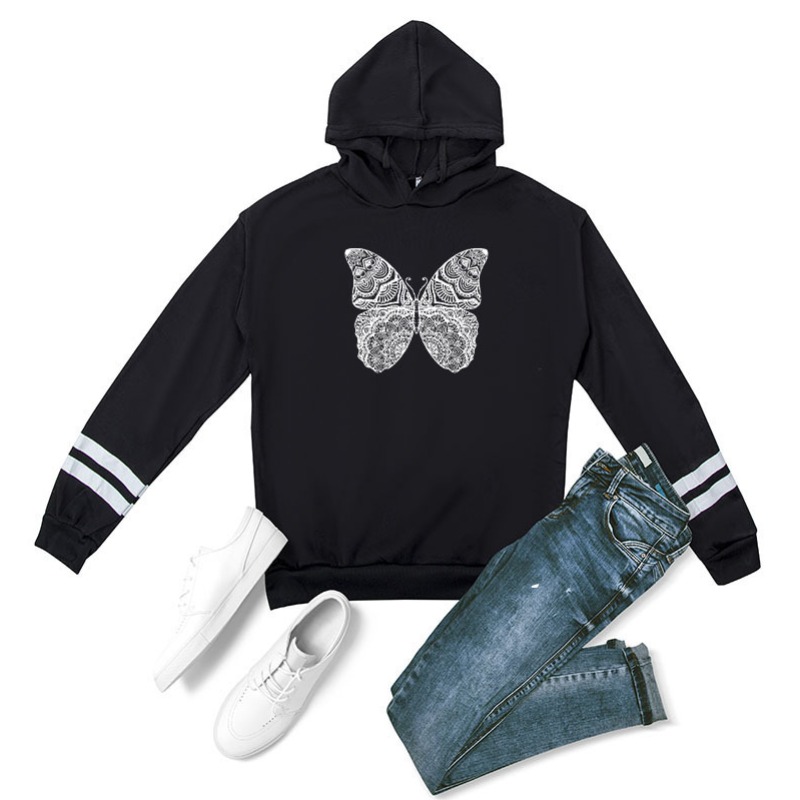 

lovely Trendy Butterfly Print Black Plus Size Hoodie