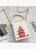 LW Chic Chain Strap White Crossbody Bag