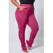 lovely Casual Basic Skinny Wine Red Plus Size Pant