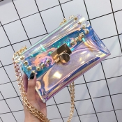 lovely Trendy Chain Strap Clear Luctte Crossbody B