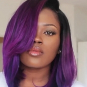 Lovely Stylish Bobo Purple Wigs