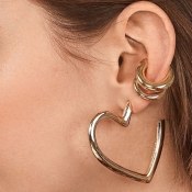 lovely Chic Heart Gold Earring