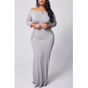 LW BASICS Plus Size Off The Shoulder Prom Dress (W
