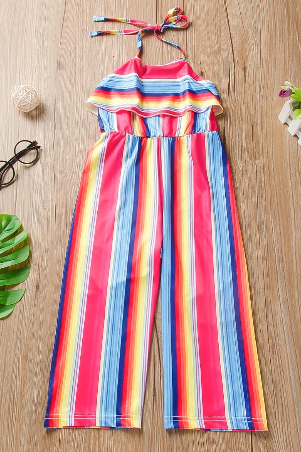 

lovely Stylish Striped Multicolor Girl One-piece Jumpsuit, Multi